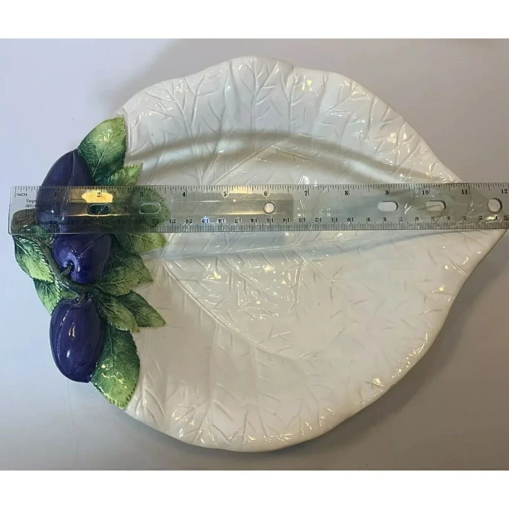 Bassano Decorato Armano Made in Italy Ceramic Fig Leaf Serving Bowl 1280/32x25